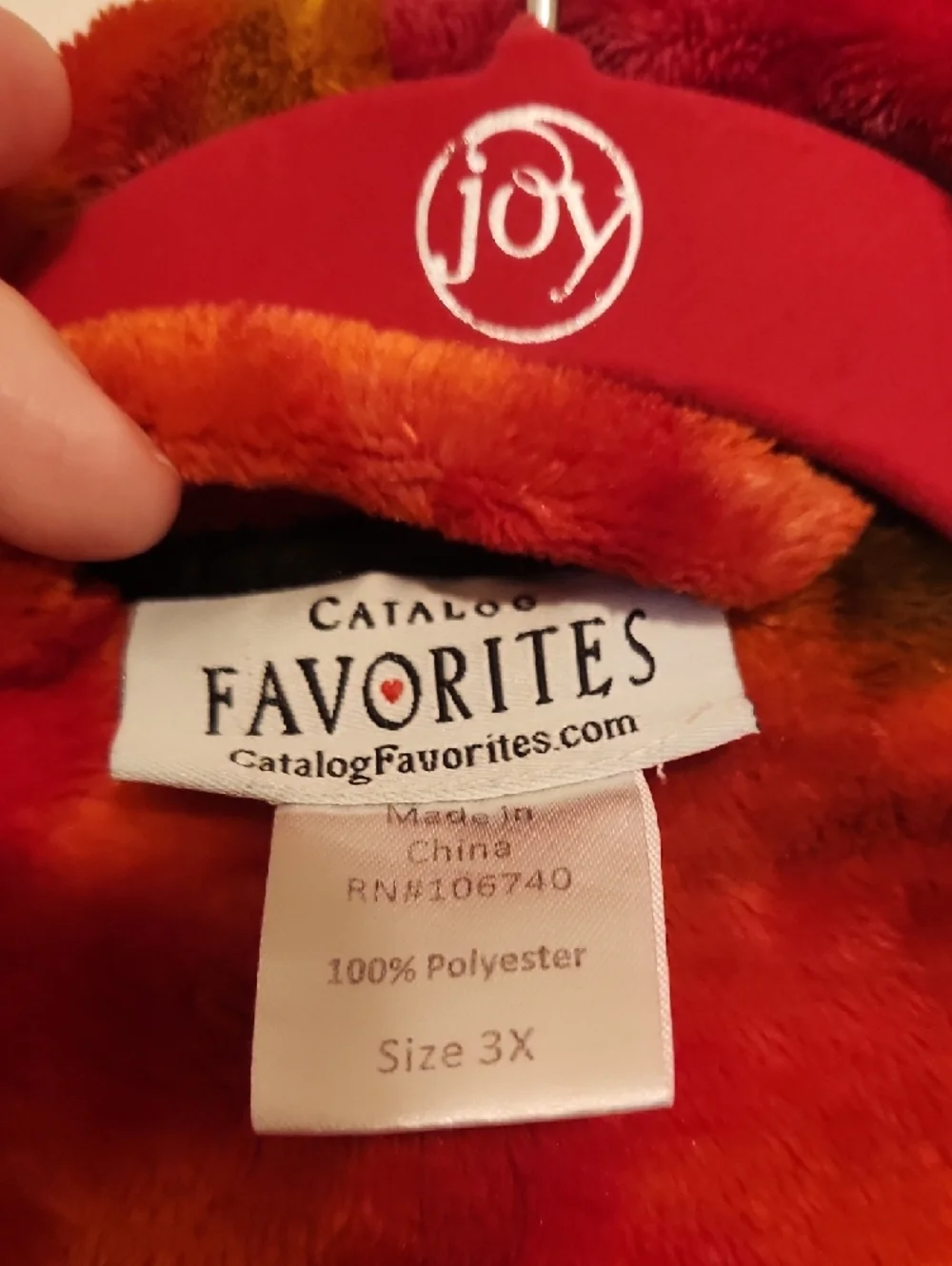 🔥Plush Hooded Tie-Dye Robe - Red Multi - Picture 2 of 7